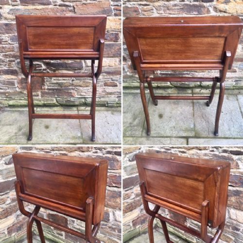 fig 3. Antique 19th Century Folding Campaign Writing Table Desk
