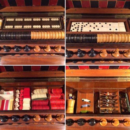 fig 3. Antique Victorian Rosewood Games Compendium Box
