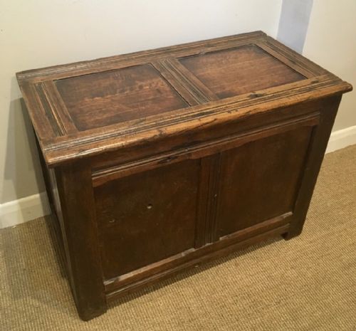 fig 1. Antique 19th Century Small Oak Coffer