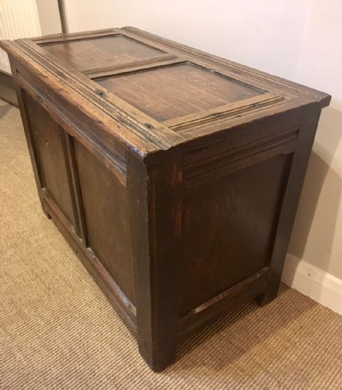 fig 2. Antique 19th Century Small Oak Coffer