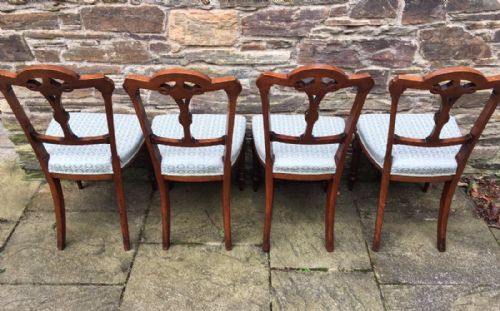 fig 2. Set of 4 Victorian Aesthetic Movement Mahogany Dining Chairs