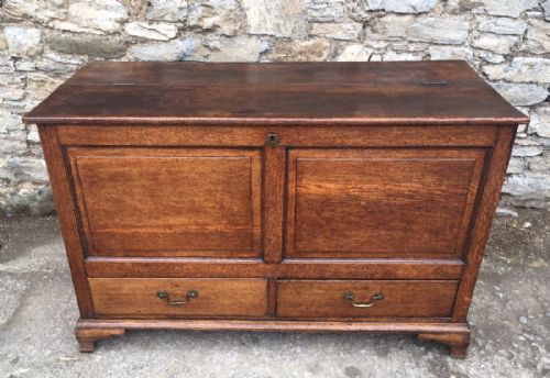 fig 1. Antique Georgian Oak Mule Chest