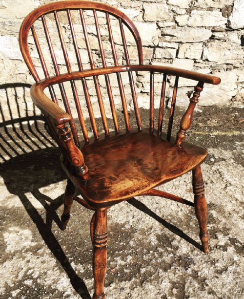 Antique 19th Century Elm Stick-back Windsor Chair