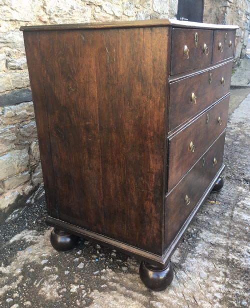 fig 1. Antique Early 18th Century Oak Chest of Drawers
