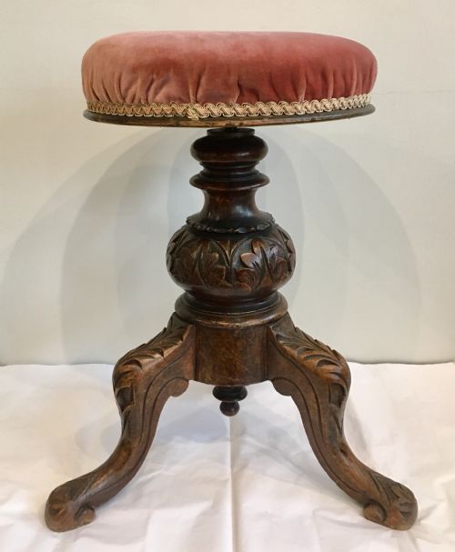 Antique Victorian Adjustable Piano Stool
