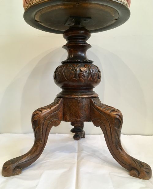 fig 1. Antique Victorian Adjustable Piano Stool