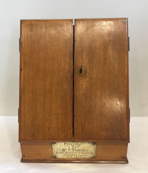 fig 1. Antique Edwardian Oak Desktop Stationery Cabinet
