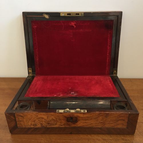 Antique Victorian Rosewood and Oak Writing Slope