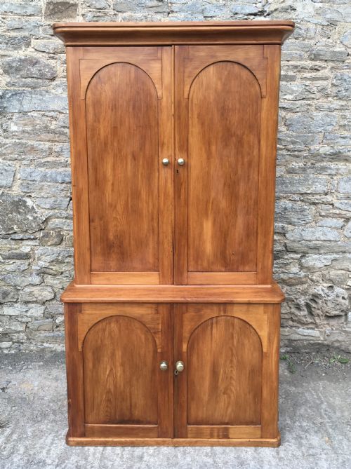 Antique Victorian Pine Shelved Cupboard