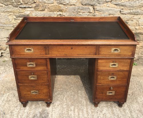 fig 1. Antique Mahogany Military Campaign Desk