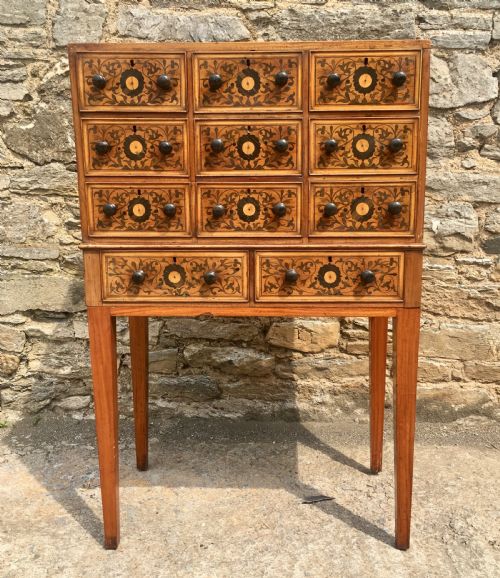 Antique Continental Marquetry Cabinet on Stand