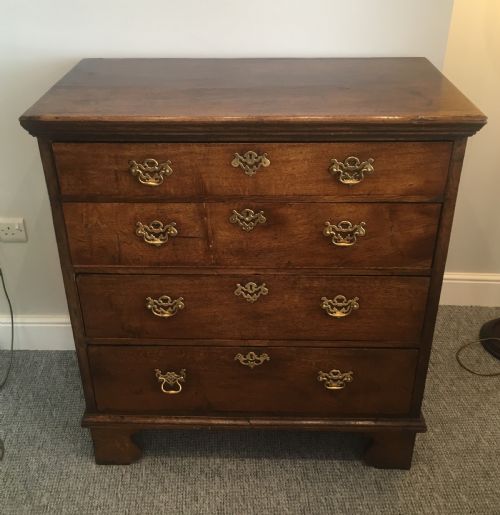 fig 1. Antique 18th Century Oak Chest of Drawers