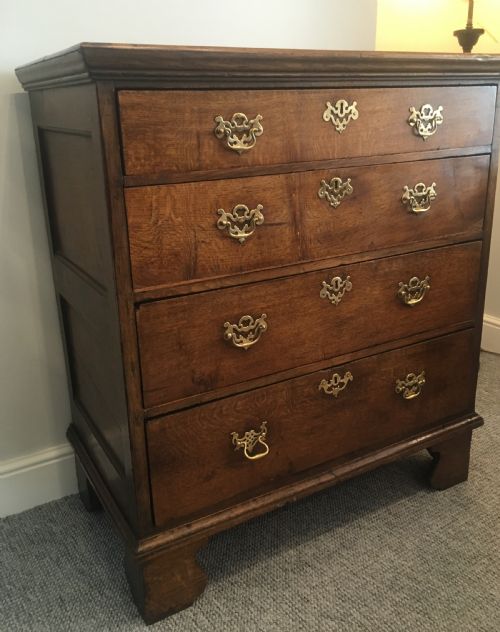 fig 2. Antique 18th Century Oak Chest of Drawers