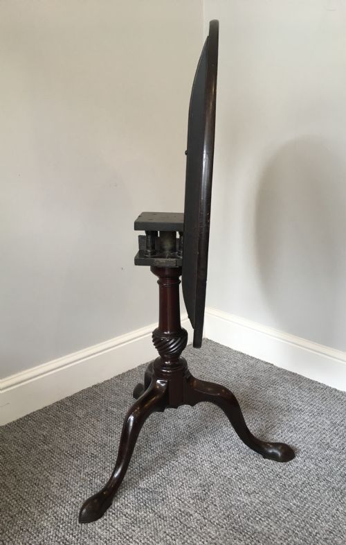 fig 1. Georgian Cuban Mahogany Tilt Top Occasional Table on Birdcage Support