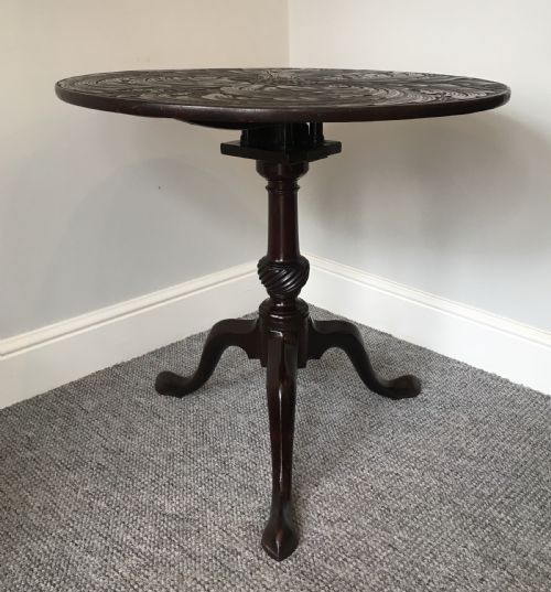 fig 2. Georgian Cuban Mahogany Tilt Top Occasional Table on Birdcage Support