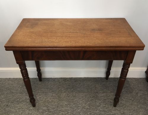 fig 1. Antique Victorian Mahogany Fold Over Tea Table