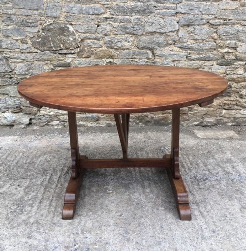 fig 1. Large Antique French Fruitwood Vendange Table