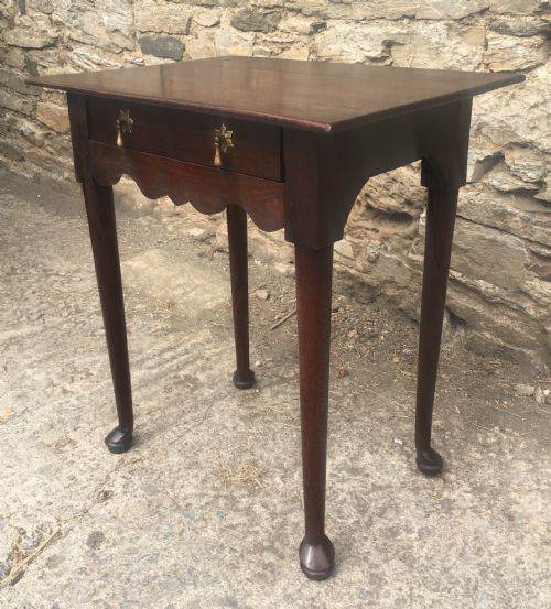 fig 1. Small Early Georgian Oak Pad Foot Side Table