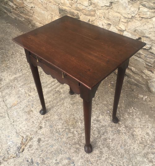 fig 2. Small Early Georgian Oak Pad Foot Side Table