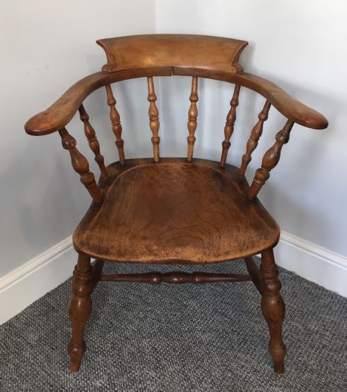 Good Quality Antique Smokers Bow Armchair