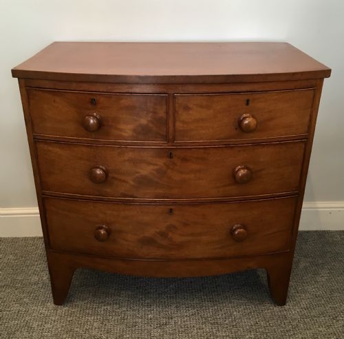 Small Georgian Mahogany Bow Front Chest of Drawers
