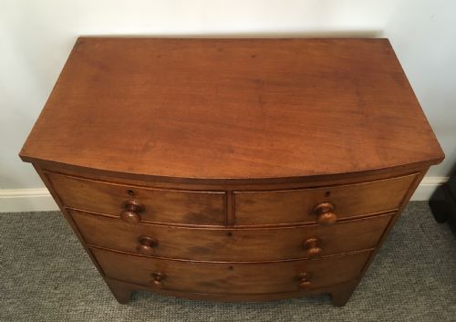 fig 2. Small Georgian Mahogany Bow Front Chest of Drawers