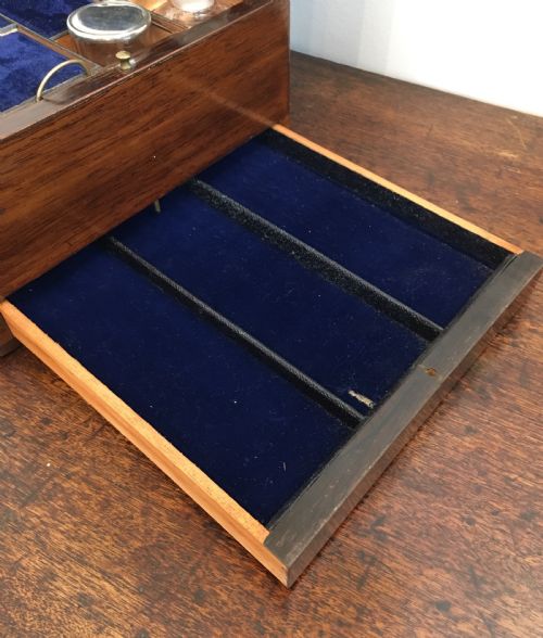 fig 2. Victorian Rosewood Vanity Box with Silver Plated Bottles and Jewellery Drawer