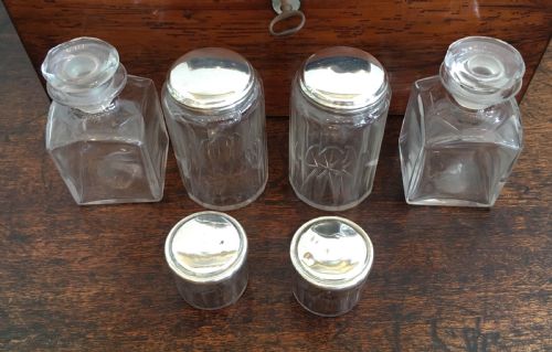 fig 4. Victorian Rosewood Vanity Box with Silver Plated Bottles and Jewellery Drawer