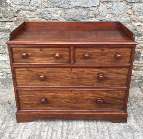 fig 1. Antique Victorian Mahogany Chest of Drawers with Gallery