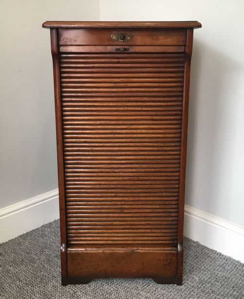 Antique Mahogany Tambour Fronted Filing Cabinet