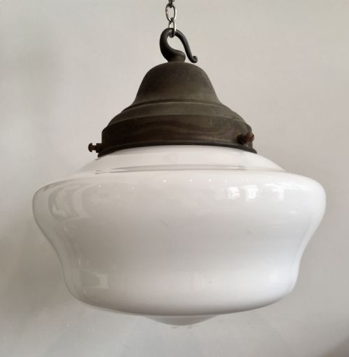 fig 1. Antique Opaline Glass Pendant Light