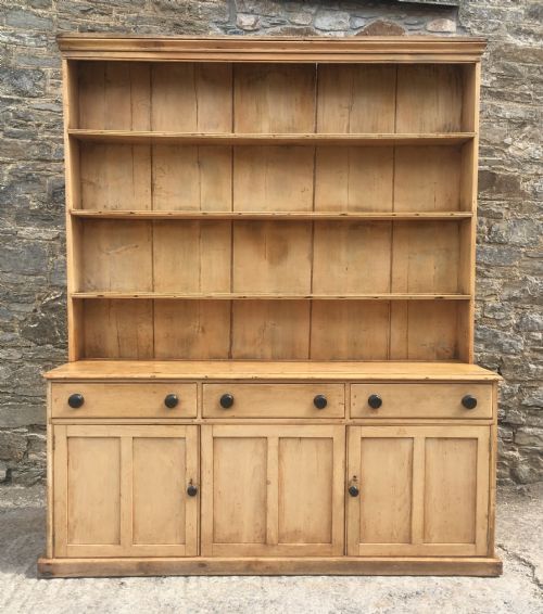 Huge Antique Georgian Stripped Pine Westcountry Dresser