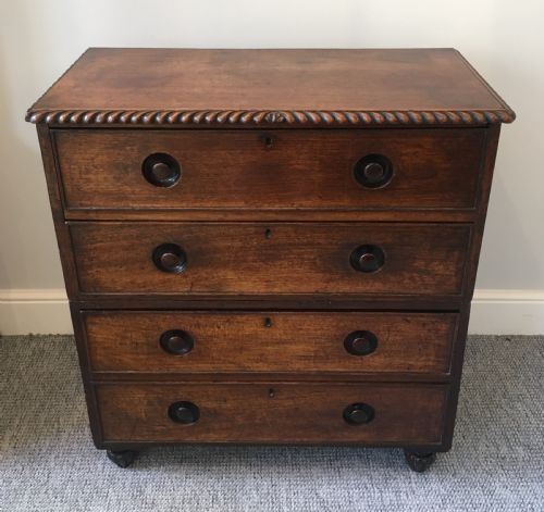 fig 1. Small Anglo Indian Teak Campaign Chest of Drawers