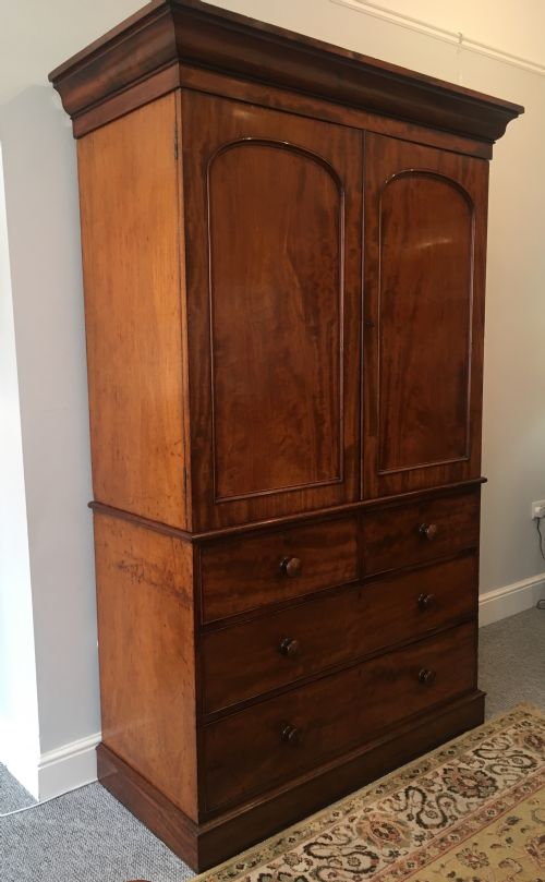 fig 1. Antique Victorian Mahogany Linen Press Cupboard