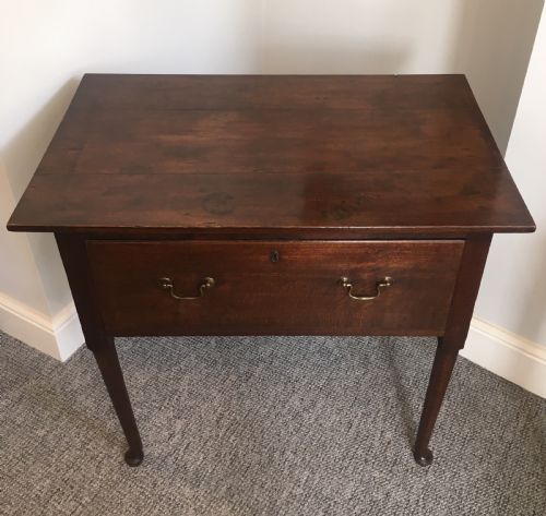 fig 1. 18th Century Georgian Oak Side Table on Pad Feet