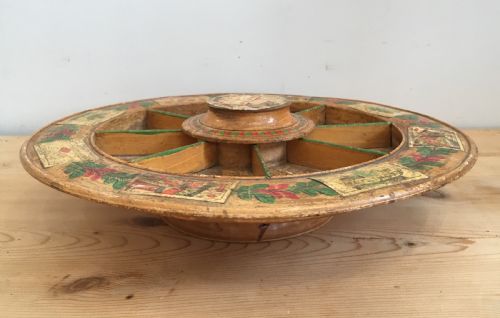 fig 1. Antique Regency Pope Joan Card Game Wheel