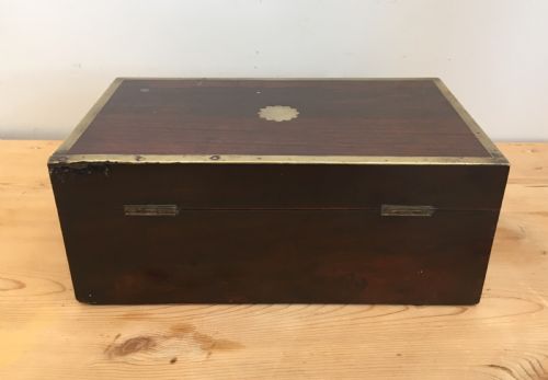 fig 2. Antique Victorian Rosewood and Brass Bound Trinket Box