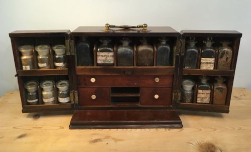 fig 1. Antique Georgian Mahogany Apothecary Cabinet