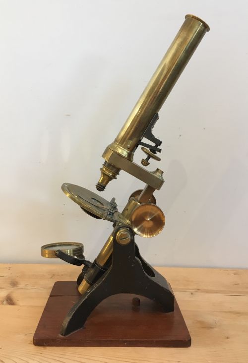 fig 3. Antique 19th Century Brass Bar Limb Microscope