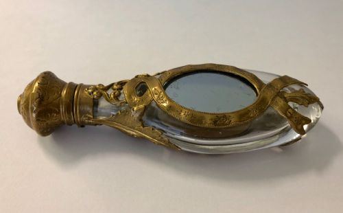 fig 1. Antique French Ormolu Brass Mounted Glass Scent Bottle