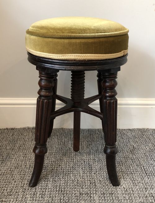 Antique Regency Mahogany Adjustable Piano Stool
