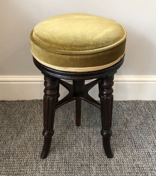 fig 1. Antique Regency Mahogany Adjustable Piano Stool