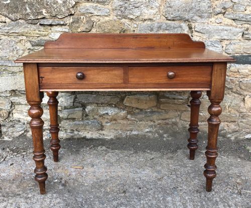 Victorian Mahogany Two Drawer Side Table