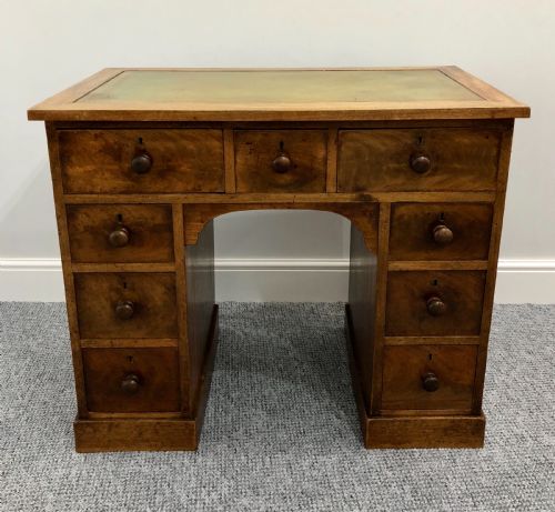 fig 1. Victorian Mahogany Kneehole Desk with Leather Writing Surface
