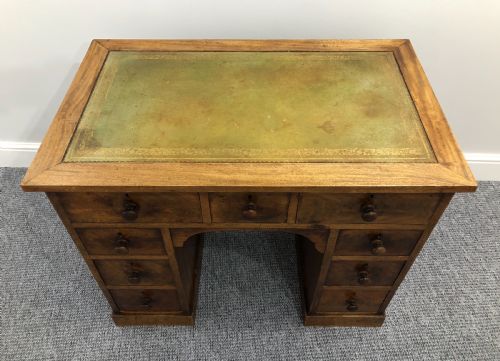 fig 2. Victorian Mahogany Kneehole Desk with Leather Writing Surface
