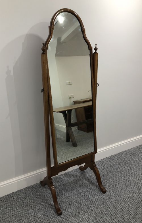 fig 1. Edwardian Mahogany Cheval Mirror
