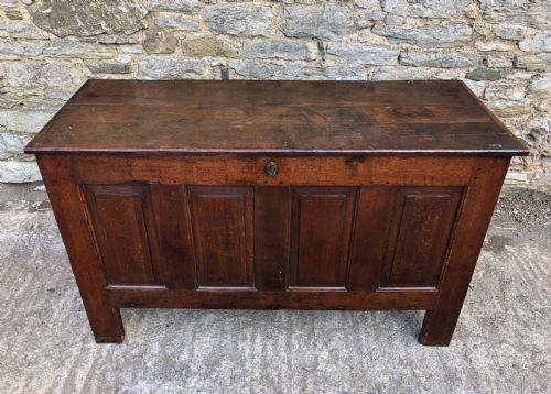 fig 2. Large Antique 18th Century Oak Panelled Coffer