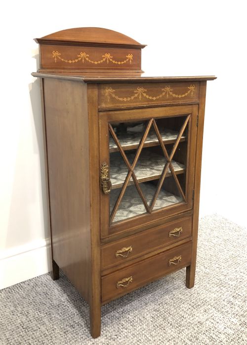 fig 1. Edwardian Inlaid Mahogany Music Cabinet
