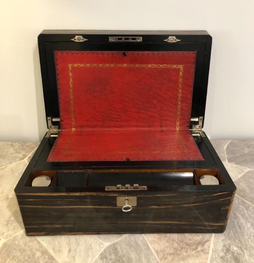 Superb Antique Victorian Coromandel Writing Slope with Secret Drawers