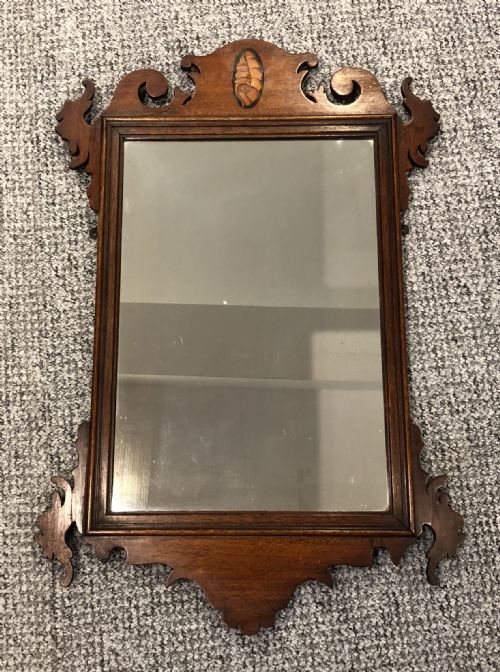 Antique Georgian Mahogany Fret Wall Mirror